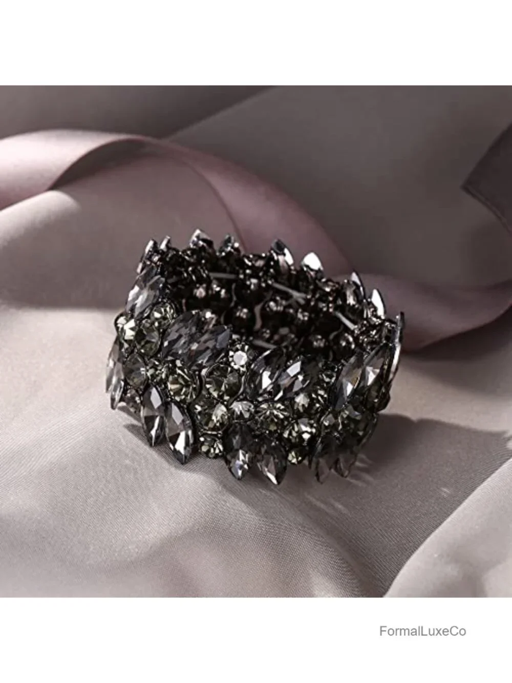 Marquise Crystal Art Deco Stretch Bracelet Women Wedding Bridal